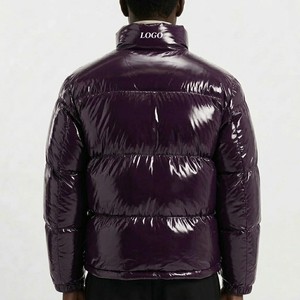 Chaqueta Acolchada Exclusiva para Hombre, Color Morado Oscuro Brillante, con Aislamiento Térmico, Cierre Frontal con Cremallera, Chaqueta de Invierno Premium - Product Image 2