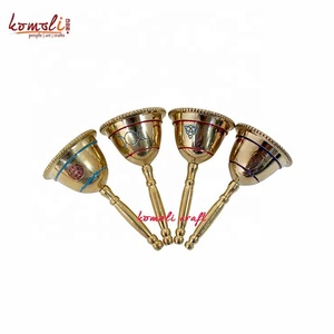 Campanas de latón con diseño celestial grabado, campanas de mano doradas para decoración, uso religioso y festividades, regalos de Iglesia - Product Image 2