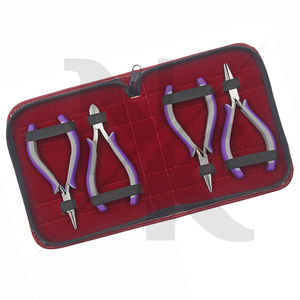 Jewelry Making DIY Pliers Kit 4 pieces Jewelry Pliers Kit With Ergo Handle Size 115mm Chain, Flat, Round Nose Plier, <b>Side</b> <b>Cutter</b> - Product Image 3