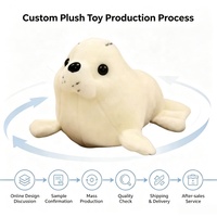 Peluche Phoque Blanc Douce et Moelleuse, Jouet Animal Marin, Oreiller de Sommeil pour Enfants, Vente en Gros, Peluche Lion Marin Personnalisée, Cadeau d'Anniversaire