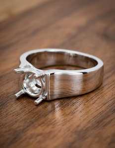 925 Sterling Silver Blank <b>Ring</b> Setting 6MM Round Solitaire Semi Mount <b>Thick</b> Band Engagement <b>Ring</b> Base DIY Gemstone Jewelry - Product Image 3