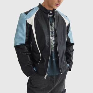 Dernière collection de vestes en cuir d'agneau véritable marron pour hommes, vestes en cuir pour hommes, fermeture éclair, manches longues, vestes en cuir véritable pour hommes - Product Image 3