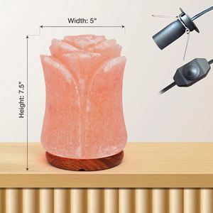 Lampe de sel rose naturelle sculptée à la main en forme de fleur, très tendance, pour la purification de l'air, artisanat unique à vendre - Product Image 2