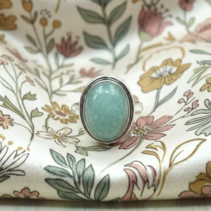 Natural Amazonite Gemstone Oval <b>Ring</b> 925 Sterling <b>Silver</b> Rose Gold & Yellow Gold Plated Handmade Boho Statement Jewelry <b>Men</b> - Product Image 5