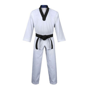 Uniforme d'arts martiaux Taekwondo pour débutants et professionnels, Dobok respirant et confortable pour adultes, hommes et femmes, polyester/coton - Product Image 1