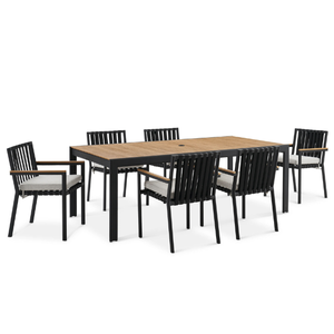 Black Outdoor <b>Dining</b> <b>Chair</b> <b>with</b> Teak Wooden Frame Material for Home Furniture Decoration and Garden Set - Product Image 1