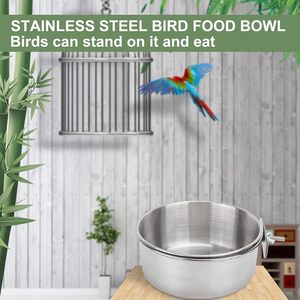 Customized Logos Hanging Stainless Steel Cage Coop <b>Hook</b> Cup <b>Bird</b> Parrot Feeding Cups Bowl <b>Bird</b> Water Food Dish <b>Bird</b> Feed Bowl - Product Image 5