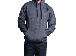 Sweat-shirt à capuche pour homme, couleur unie, en molleton français, tricoté, décontracté, pour l'automne, gris foncé, respirant, broderie personnalisée. - Product Image 2