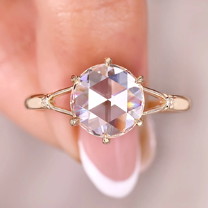 Bague de fiançailles et d'anniversaire solitaire en diamant taille brillant 2,00 carats, plaqué or jaune 14 carats, bijoux en vermeil éternité - Product Image 1