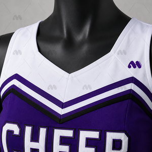 Uniforme de cheerleading personnalisé à manches courtes pour femmes et jeunes filles, vêtements d'entraînement, uniforme par sublimation pour filles et femmes, polyester - Product Image 5