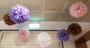 Pompones de papel de seda colgantes elegantes 5,75 "de diámetro 3 piezas para decoraciones para fiestas de cumpleaños y bodas - Product Image 2