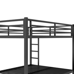 Letto a Castello Queen in Metallo Nero per Adolescenti e Adulti, Salvaspazio con Riduzione del Rumore, Senza Necessità di Rete a Doghe - Product Image 6