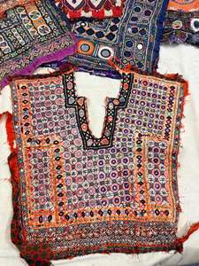 Indian Vintage Banjara Front Dressing Neck Yoke Patch Handmade <b>Mirror</b> Work Embroidery on Cotton for Embellishing Clothing - Product Image 5