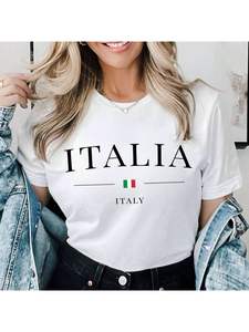 T-shirt Ledis 100% coton premium - Coupe ajustée, manches courtes, tee-shirt d'été avec logo personnalisé, style italien - Product Image 4
