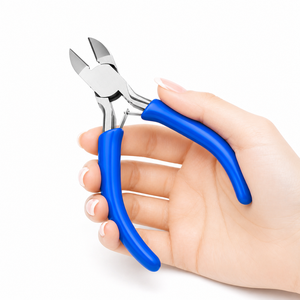 Pince coupante de précision à manche bleu pour micro-coupeurs, outil de coupe à plat pour la fabrication de bijoux, la perlage et la coupe de fils souples - Product Image 4