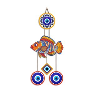 Décoration murale Fish Nazar Battu en MDF, Art déco, Œil protecteur, Vastu, pour entrée de maison - Product Image 5