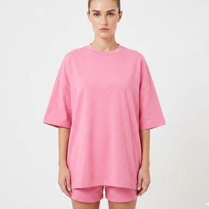 Camisetas de Verano 2026 de Alta Calidad para Gimnasio, Holgadas, Casuales, 100% Algodón, Cuello Redondo, Hombros Caídos, Venta al Por Mayor para Mujer - Product Image 1