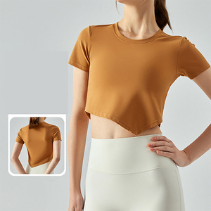 Short Sleeve Crop <b>Tops</b> T-shirts Women Essential <b>Cropped</b> Tees T Shirts 100% Cotton Woman T-shirt With Logo - Product Image 6