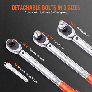 Set di Chiavi Dinamometriche Regolabili a Doppia Direzione da 1/2 Pollice, 10-150ft.lb/14-204n.m, Personalizzabile con Supporto OEM per Meccanica - Product Image 5