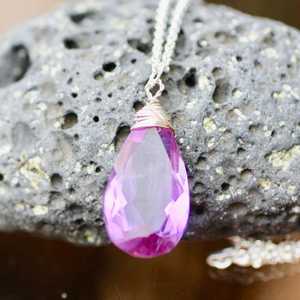 Pendentif Améthyste à Changement de Couleur en Argent Sterling, Pierre de Naissance de Février, Bijou Fait Main, Cadeau pour Femme - Product Image 1