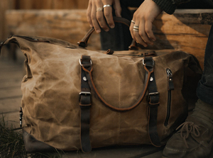 Bolsa de Viaje de Lona y Cuero Impermeable, Bolsa de Fin de Semana, Equipaje de Mano, Bolsa de Gimnasio, Gran Capacidad, Clásica LCTB-0042 - Product Image 4