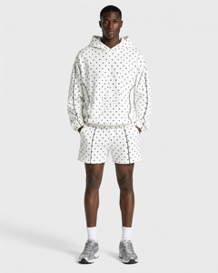 Shorts Bermuda Homme Imprimé à Pois Personnalisé avec Ligne Contrastante, en Coton Molletonné Respirant de Haute Qualité, Coupe Ample, avec Poche Latérale - Product Image 5