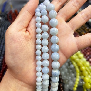 Perles en vrac de Célestine naturelle 4mm 6mm 8mm pour <span class=keywords><strong>la</strong></span> fabrication de bijoux (bracelets, colliers, boucles d'oreilles) – Fil de 15,5 pouces - Product Image 6