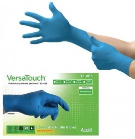 Gants en nitrile bleus jetables Ansell 92-465, 4 mil, anti-chimiques, conformes aux normes alimentaires, idéals pour une large gamme d'applications alimentaires - Product Image 5