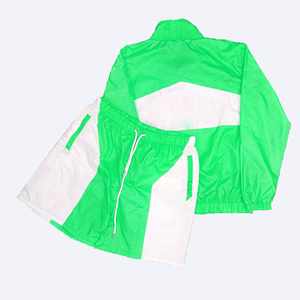 Reflective <b>Summer</b> Hooded Windbreaker Set Unisex Nylon Tracksuit <b>Jacket</b> Shorts Custom Logo 2 piece Nylon shorts Sets - Product Image 4