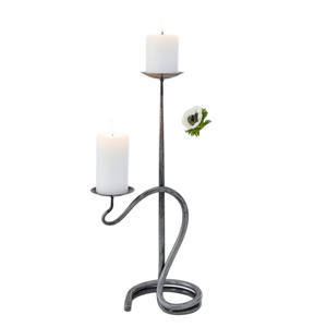 <b>Black</b> Iron Bow Knot Taper Candle Holder Stand Pair Heat Resistant Metal <b>Candlestick</b> for Home Decoration Pillar Candle Base - Product Image 6