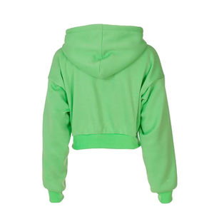 Women's Winter Hooded <b>Zip</b>-<b>Up</b> Top with Front Logo Printed 100% Cotton Breathable & Anti-Pilling Regular Length - Product Image 2