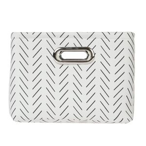 Cesto portaoggetti in tela con manici e design a righe - Product Image 2