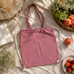Canvas Recycled Cotton Tote <b>Backpack</b> Bag | Convertible Shoulder <b>Backpack</b> Design | Daily Reusable Carry Utility Bag for Travel - Product Image 3