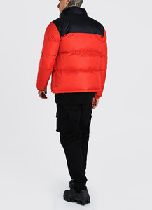 Blouson matelassé pour homme en toile brillante personnalisée, style mode, avec col montant et logo frontal, vente en gros, veste d'hiver - Product Image 4