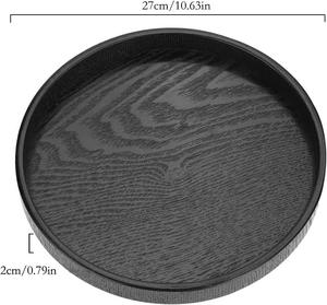 Bandeja de Servir Multiusos de Madera Maciza, Bandeja Grande Decorativa para Té, Café y Desayuno en Color Negro - Product Image 6