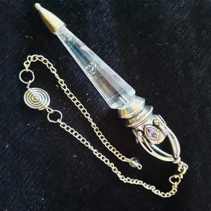 Péndulo Isis de Cuatro Direcciones, Anillo de Latón y Cobre Dorado, Péndulo de Sanación Reiki de la India - Product Image 3