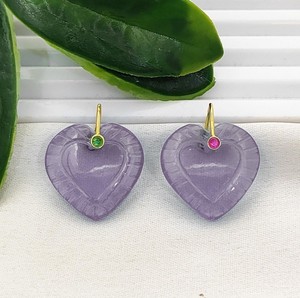 Colgante de Cuarzo Alejandrita en Forma de Corazón de 20mm - Proveedor de Joyería con Dijes de Corazón Chapados en Oro - Product Image 1