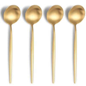 Ensemble de 12 cuillères à dîner en or Aurum de style français, couverts en acier inoxydable de qualité supérieure pour la salle à manger, la cuisine et les restaurants - Product Image 1