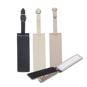 Luxurious Stylish Genuine Leather Luggage Tag Personalized Travelers Name Tag with Embossed Logo Soft for Promotional Gifts - Product Image 1