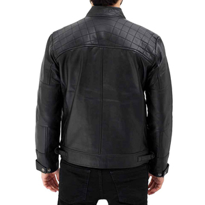 Chaqueta de Motociclista de Cuero Genuino Nueva, para Hombre, con Cuello Alto, Tela de Lona, Transpirable, Impermeable, para Verano e Invierno, Personalizable, Económica - Product Image 3