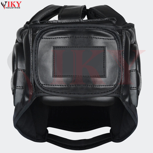 Nouveaux protège-têtes de boxe en cuir noir mat, tendance, durables, avec service OEM/ODM, logo personnalisé, absorption des chocs élevée, équipement d'entraînement. - Product Image 2