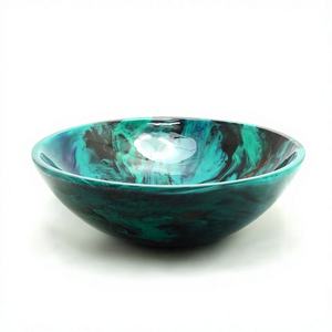SOFIYA CRAFT Bol décoratif en résine marbrée verte, fait main, sculpté, écologique, compatible lave-vaisselle, pour la maison moderne - Product Image 4