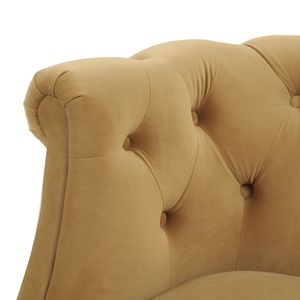 Poltrona Katherine in Velluto Dorato Trapuntato, Elegante Arredamento per Soggiorno - Product Image 2