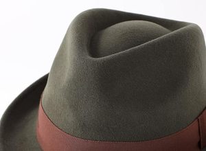 Classic Wool Fedora Hat with Burgundy Ribbon Band Unisex Adjustable Wide Brim Formal Style for Adults Four Seasons Wear - Product Image 6