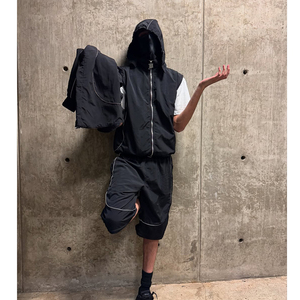 Chándal Unisex Cortavientos de Color Sólido, Pantalones Deportivos con Capucha y Mangas Largas con Bolsillos Laterales, Ropa Casual de Otoño - Product Image 6