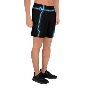 Shorts de bain pour homme, imprimé géométrique noir, taille élastique, séchage rapide, décontractés, impression par sublimation, tissu tricoté - Product Image 2