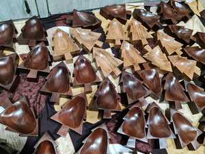 Portavelas de madera con forma de árbol de Navidad |   Cuenco de Madera Natural para Decoración del Hogar y Fabricación de Velas - Product Image 6
