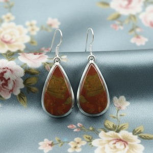 Boucles d'oreilles pendantes en agate naturelle, argent sterling 925, plaqué or rose et or jaune, bijoux bohèmes faits à la main, cadeau pour femme, sœur - Product Image 1