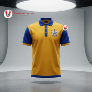 เสื้อโปโลปักลายมินิมอลสไตล์เมือง Urban Style Sigma Gamma Rho |   เสื้อโปโลดีไซน์เรียบหรู สีพื้น แต่งขอบเสื้อ ลายธงชาติกรีซ แฟชั่นโปโล - Product Image 5