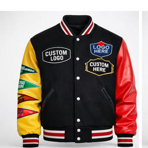 Veste universitaire multicolore personnalisée avec logo, veste Letterman OEM, veste de baseball brodée avec patch en chenille personnalisé pour hommes - Product Image 3